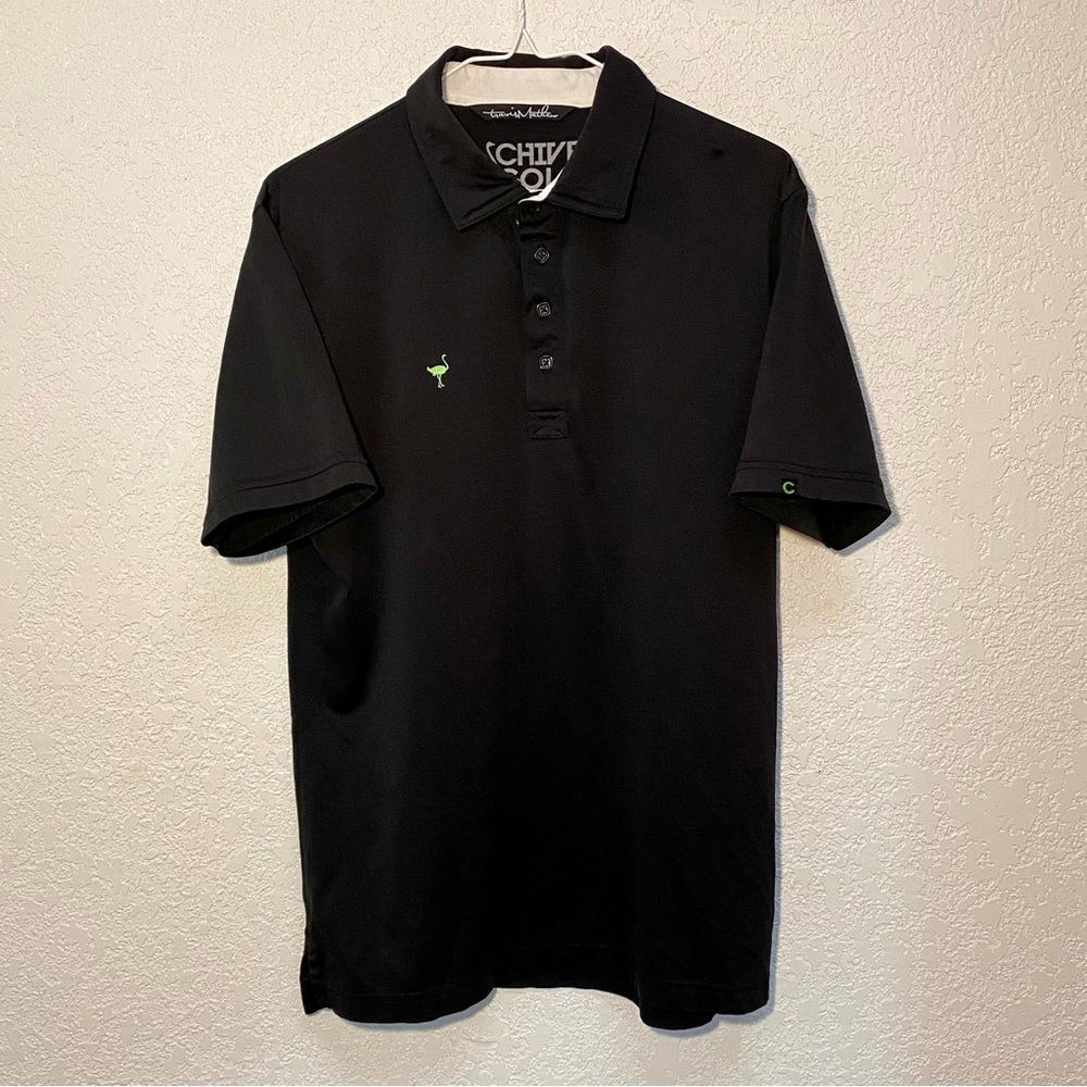 Travis Mathew x theCHIVE Polo Men’s M Black Short Sleeve Performance Golf Shirt